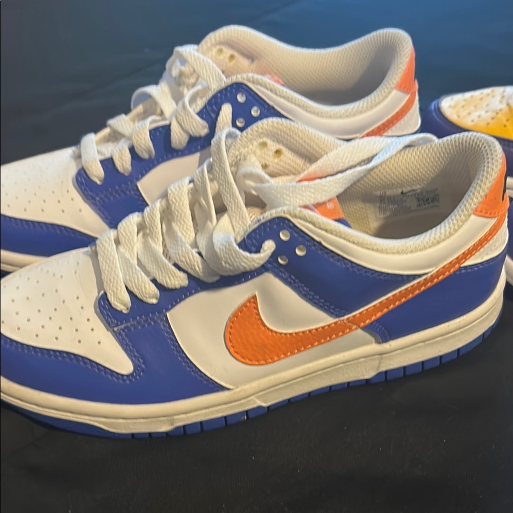 Nike Blue and Orange Dunk Sneakers